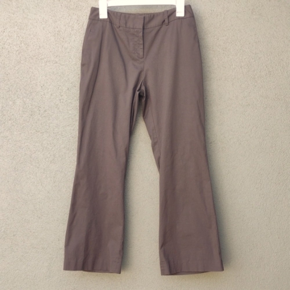 Ann Taylor LOFT Stretch Brown Stretch Flared Trouser Pants Women's 4 Petite